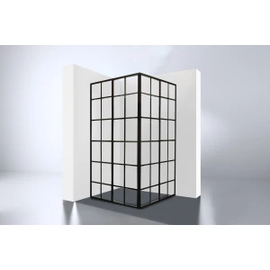 Best-Design  "Black-Corner" douche hoekinstap 990x990x2100x4mm