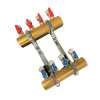 Messing Verdeler 4 Groepen – 16mm – Dubbele Collector met Kranen – Inclusief Houder