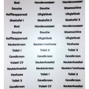 STICKERS VOOR MARKEREN VAN U LEIDINGEN (SANITAIR)