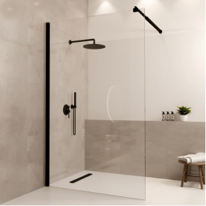 Aqua Lima – Inloopdouche 120×200 cm met Mat Zwart Muurprofiel, 8 mm Antikalk Glas & Nano-Coating